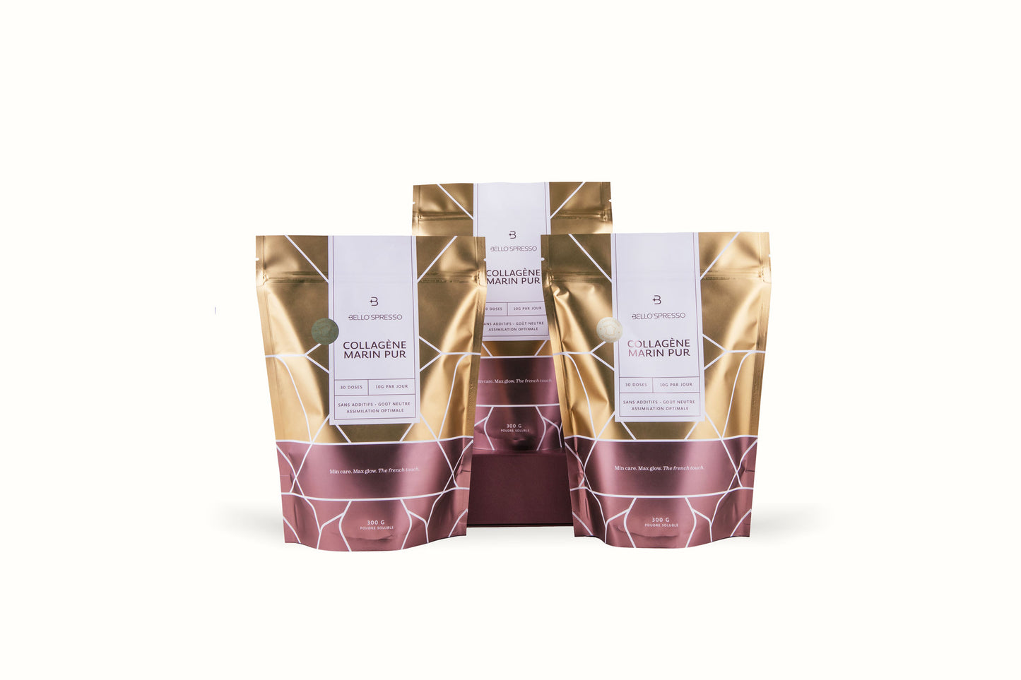 Collagene-marin-bellospresso-pur-naturel-couleur-or-rose-efficace-glow-beaute-cheveux-ongles-articulations-chic-elegant-poudre-300g